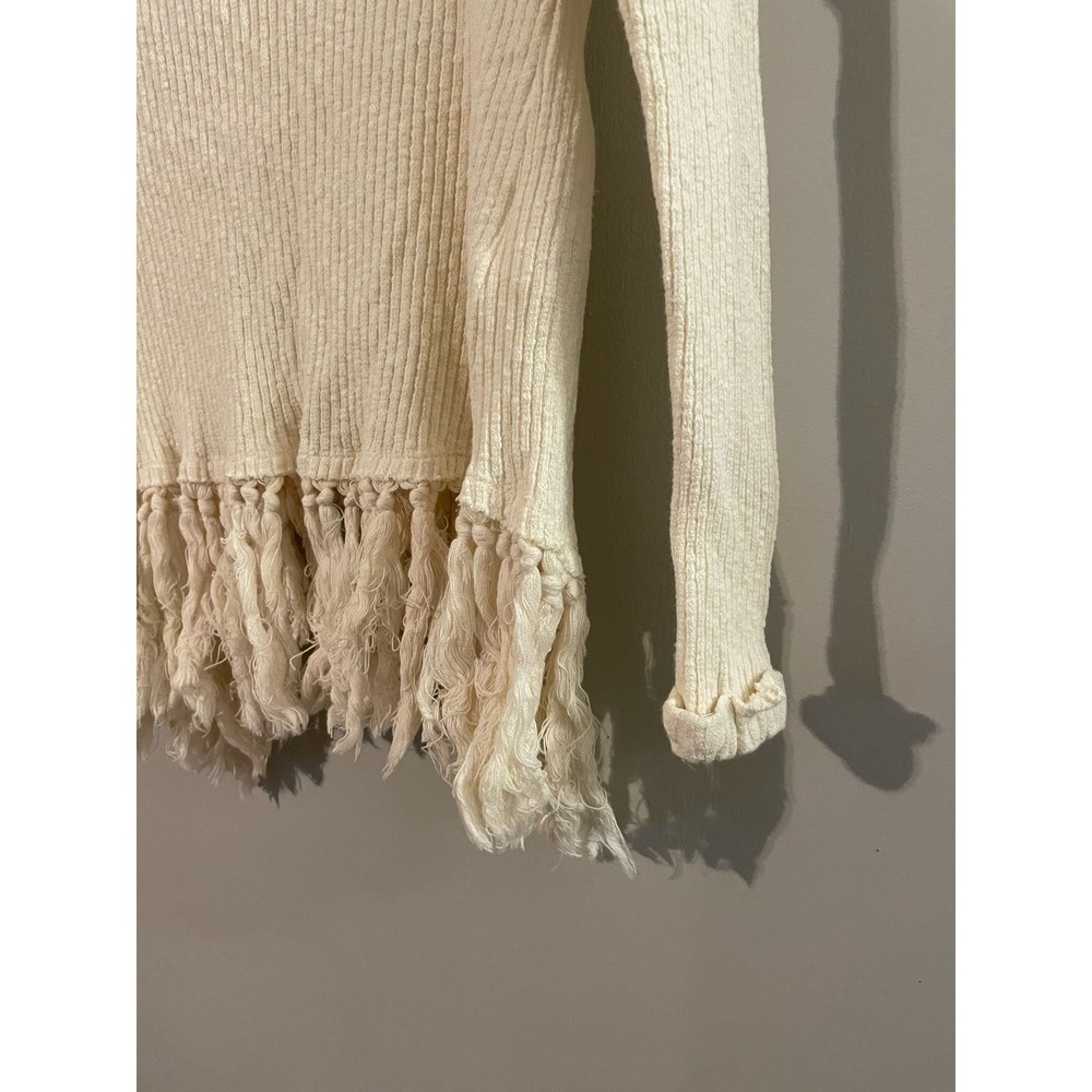 Eri + Ali Anthropologie Malla Fringe Hem Split Back Sweater - Picture 4 of 5